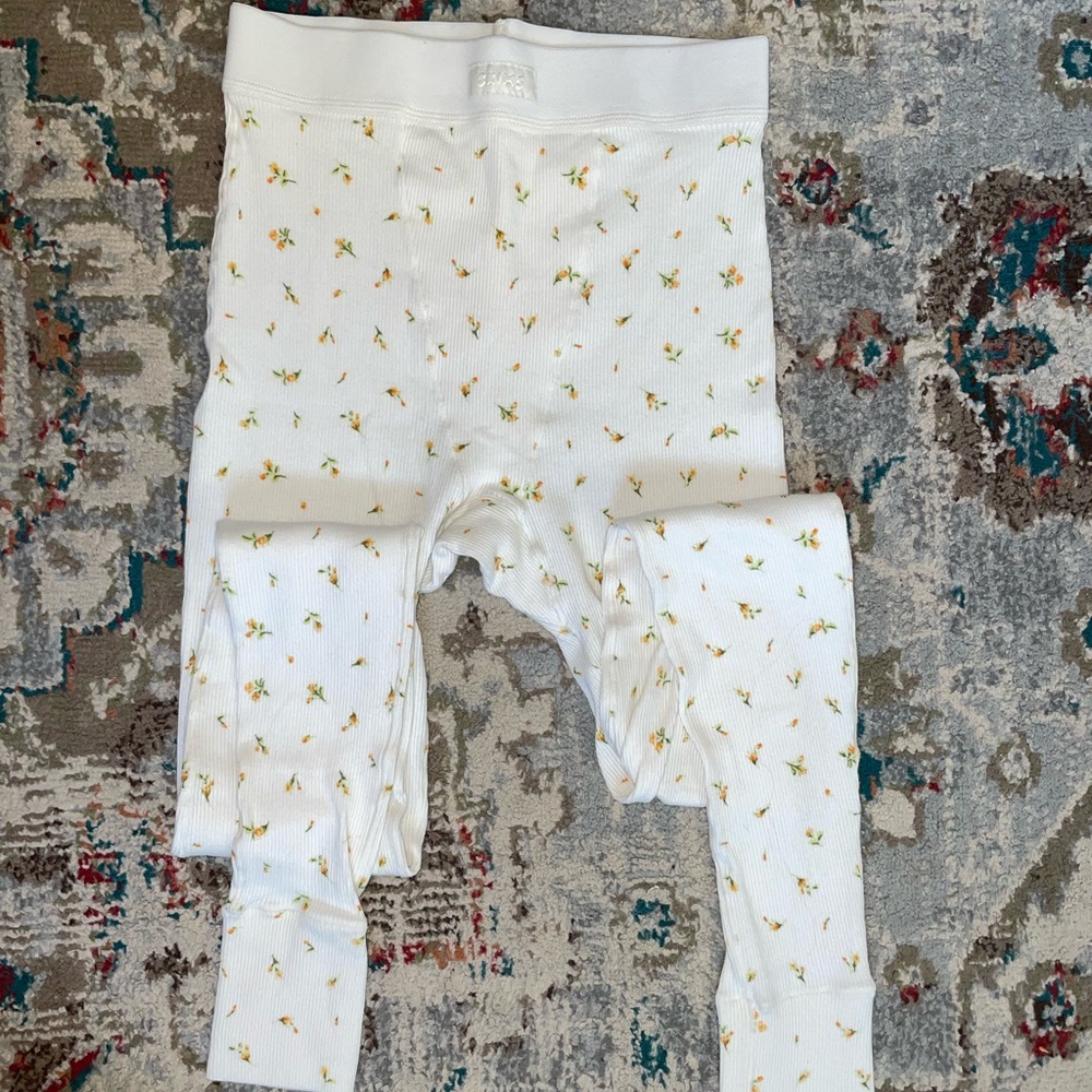 SKIMS White Floral Pajama Bottoms